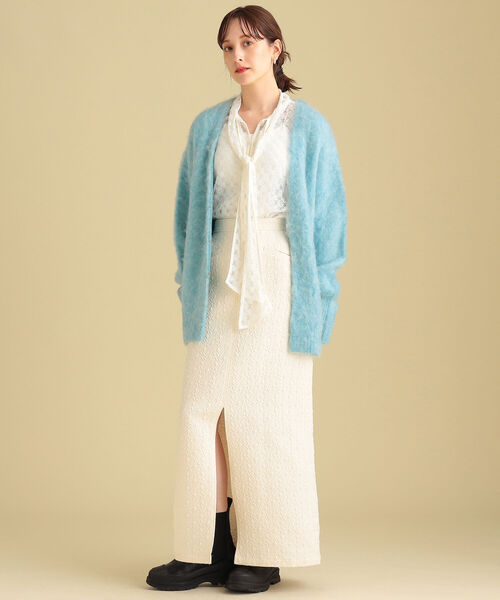 Ray BEAMS（レイビームス）の「Ray BEAMS / フクレ ジャカード タイト スカート（スカート・レディース・オフホワイト/ブラック・0/1）」の8枚目の写真