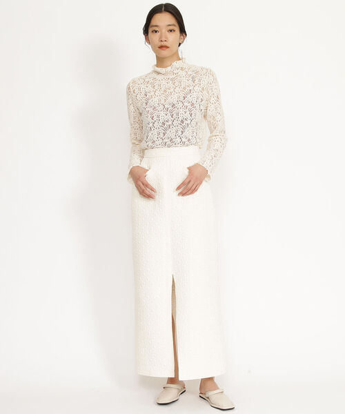 Ray BEAMS（レイビームス）の「Ray BEAMS / フクレ ジャカード タイト スカート（スカート・レディース・オフホワイト/ブラック・0/1）」の11枚目の写真