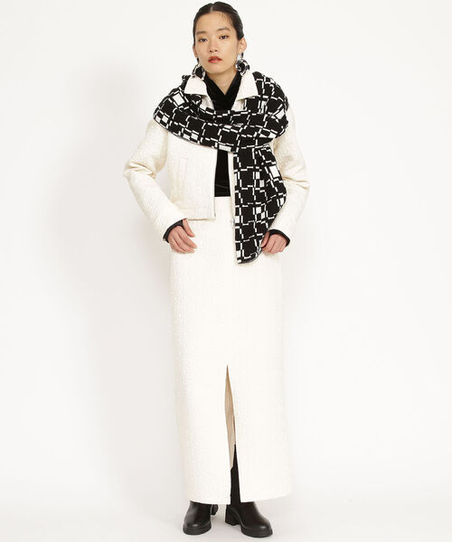 Ray BEAMS（レイビームス）の「Ray BEAMS / フクレ ジャカード タイト スカート（スカート・レディース・オフホワイト/ブラック・0/1）」の13枚目の写真