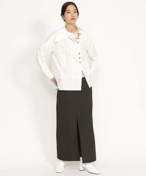 Ray BEAMS（レイビームス）の「Ray BEAMS / フクレ ジャカード タイト スカート（スカート・レディース・オフホワイト/ブラック・0/1）」の15枚目の写真