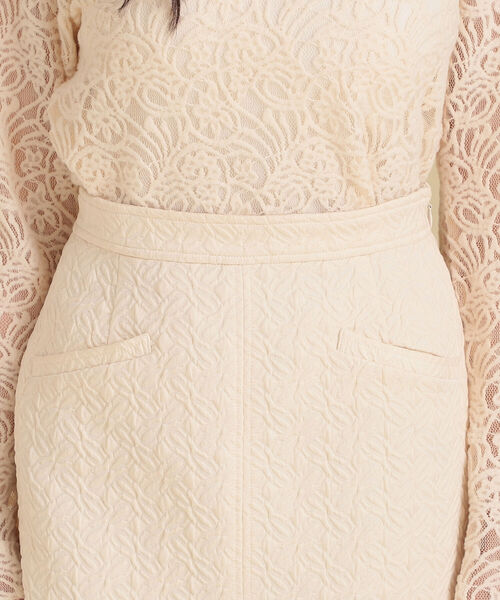 Ray BEAMS（レイビームス）の「Ray BEAMS / フクレ ジャカード タイト スカート（スカート・レディース・オフホワイト/ブラック・0/1）」の21枚目の写真