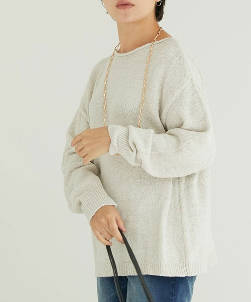 セール】天竺ロールニットプルオーバー（ニット/セーター）｜DOUX