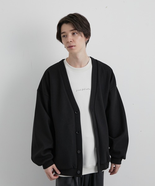 JUNRED(ジュンレッド)の「ウーリータッチワイドバルーンカーディガン(カーディガン/ボレロ・メンズ・ブラック/ダークグリーン/ホワイト系その他4・S/M/L)」の4枚目の写真