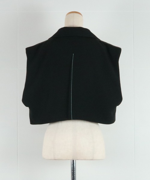 AULA AILA（アウラアイラ）の「テーラーショートベスト（ベスト・レディース・ブルー/ベージュ/ブラック・0）」の16枚目の写真