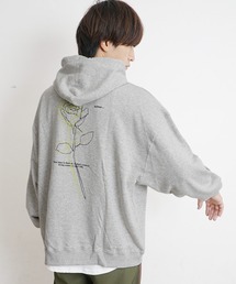 パーカー ビッグシルエット プリント プルパーカー