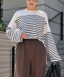 KOBE LETTUCE | パネルボーダービッグロンT(Tシャツ/カットソー)