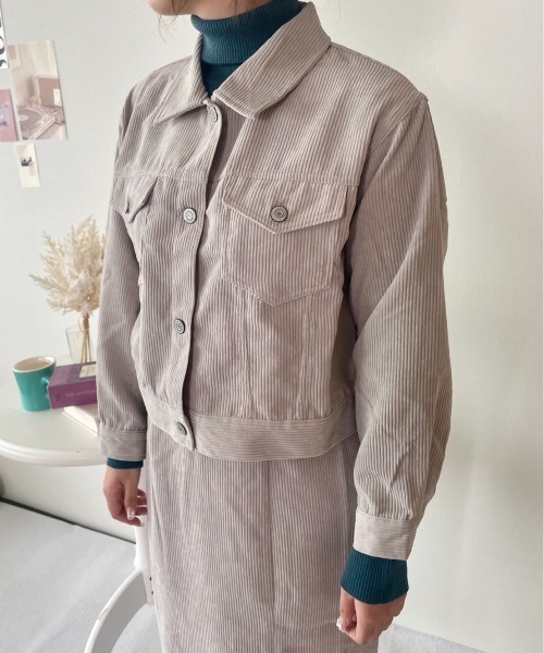 CECIL McBEE（セシルマクビー）の「コーデュロイジャケット（デニムジャケット・レディース・ライトグレー/モカ/ライトベージュ・MEDIUM/LARGE）」の10枚目の写真