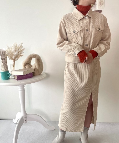 CECIL McBEE（セシルマクビー）の「コーデュロイジャケット（デニムジャケット・レディース・ライトグレー/モカ/ライトベージュ・MEDIUM/LARGE）」の11枚目の写真