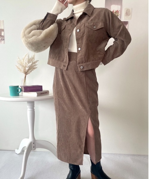 CECIL McBEE（セシルマクビー）の「コーデュロイジャケット（デニムジャケット・レディース・ライトグレー/モカ/ライトベージュ・MEDIUM/LARGE）」の15枚目の写真