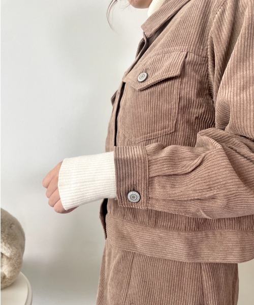 CECIL McBEE（セシルマクビー）の「コーデュロイジャケット（デニムジャケット・レディース・ライトグレー/モカ/ライトベージュ・MEDIUM/LARGE）」の17枚目の写真