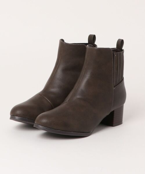 NICE CLAUP(ナイスクラップ)の「NICE CLAUP/ナイスクラップ バックゴア ショートブーツ(ブーツ・レディース・ダークブラウン/ブラック/アッシュブラウン・S/M/L/LL)」の2枚目の写真