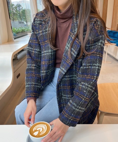 CLEA（クレア）の「オーバーサイズチェックコート（テーラード