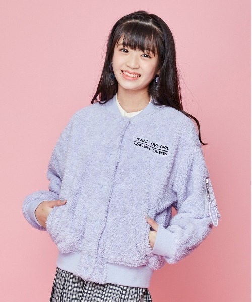 JENNI love（ジェニィラブ）の「防風ボアブルゾン（ブルゾン・キッズ・ベージュ/ブラック/ラベンダー・150cm/160cm/130cm/140cm）」の3枚目の写真