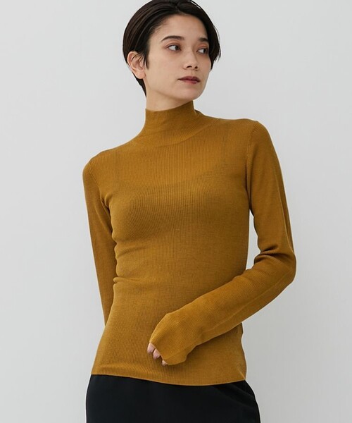 city（シティ）の「【CITY】ピュアカシミヤウォッシャブルニット［洗える］（ニット/セーター・レディース・ブラック/ブルー/アイボリー/マスタード・FREE）」の4枚目の写真