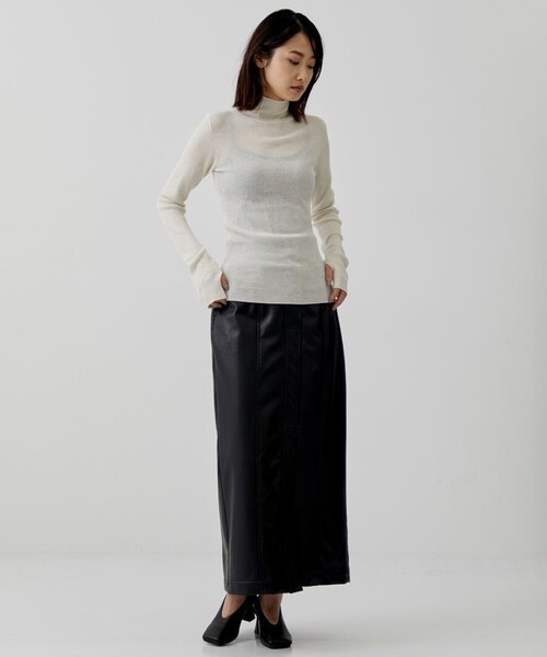 city（シティ）の「【CITY】ピュアカシミヤウォッシャブルニット［洗える］（ニット/セーター・レディース・ブラック/ブルー/アイボリー/マスタード・FREE）」の5枚目の写真