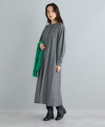チェックビブヨークワンピース◆