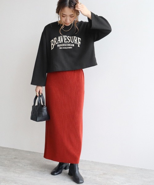 reca(レカ)の「ショート丈ロゴプルオーバー(Tシャツ/カットソー・レディース・ブラック/カーキ/オートミール・FREE)」の12枚目の写真