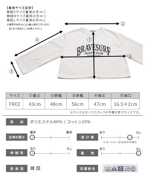reca(レカ)の「ショート丈ロゴプルオーバー(Tシャツ/カットソー・レディース・ブラック/カーキ/オートミール・FREE)」の14枚目の写真