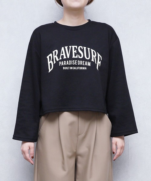 reca(レカ)の「ショート丈ロゴプルオーバー(Tシャツ/カットソー・レディース・ブラック/カーキ/オートミール・FREE)」の10枚目の写真