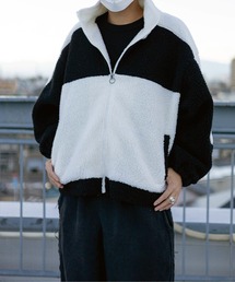 STYLEBLOCK | ビッグシルエットボア切り替えブルゾン(ブルゾン)
