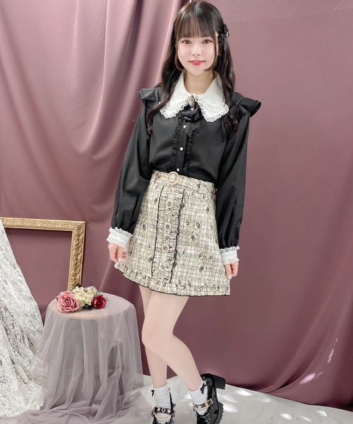 ROJITA（ロジータ）の「オーバーレースリボンカラーブラウス（シャツ/ブラウス・レディース・ホワイト/パープル/ブラック・FREE）」の9枚目の写真