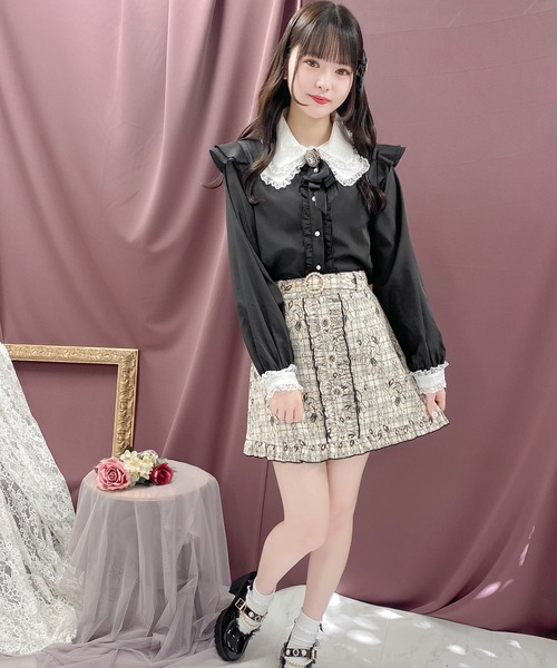 ROJITA（ロジータ）の「オーバーレースリボンカラーブラウス（シャツ/ブラウス・レディース・ホワイト/パープル/ブラック・FREE）」の10枚目の写真