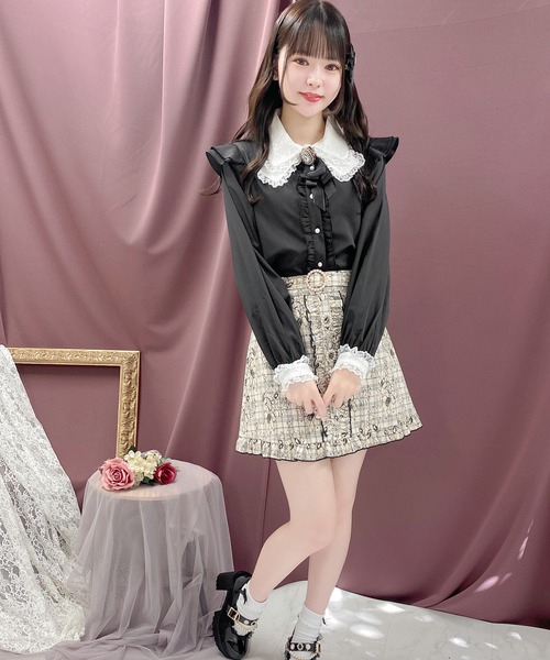 ROJITA（ロジータ）の「オーバーレースリボンカラーブラウス（シャツ/ブラウス・レディース・ホワイト/パープル/ブラック・FREE）」の11枚目の写真