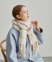 ROPE' PICNIC | リサイクルヤーンバルキーフリンジチェックストール(マフラー)