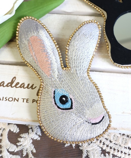 c-952　小紋　刺繍　単衣　うさぎ　★ fit=scale-down,w=1200