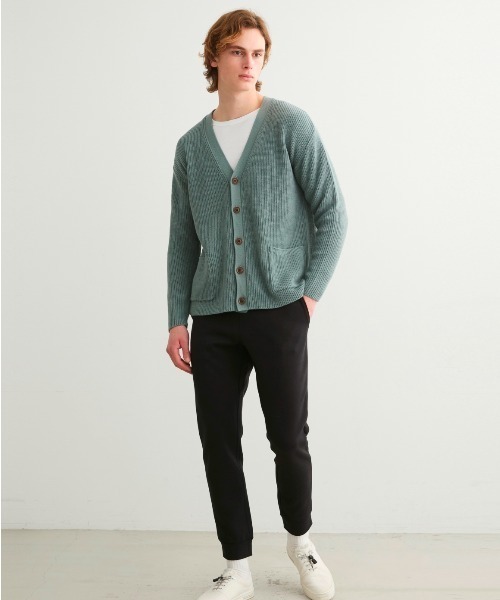 three dots(スリードッツ)の「コットンカシミヤ Vネックカーディガン(カーディガン/ボレロ・メンズ・ブラック/ブルーグリーン・LARGE/MEDIUM/SMALL)」の6枚目の写真