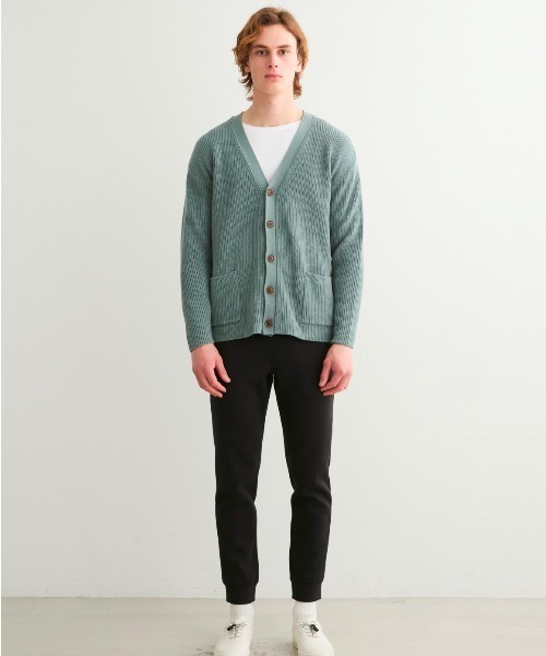 three dots(スリードッツ)の「コットンカシミヤ Vネックカーディガン(カーディガン/ボレロ・メンズ・ブラック/ブルーグリーン・LARGE/MEDIUM/SMALL)」の8枚目の写真