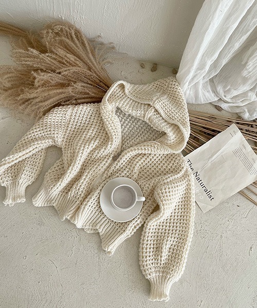 NANING9（ナンニング）の「NANING9 クロップドニットジップアップパーカー（ニット/セーター・レディース・スカイブルー/アイボリー/ピンク・FREE）」の14枚目の写真