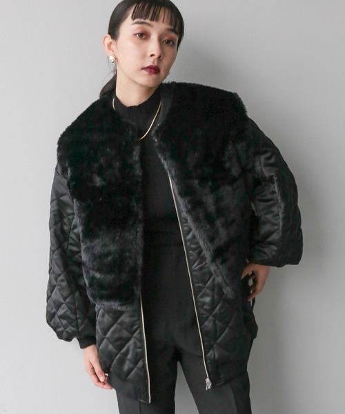 HARE(ハレ)の「リバーシブルファーベストMA-1(HARE)(MA-1・レディース・ブラック/グレー・FREE)」の11枚目の写真