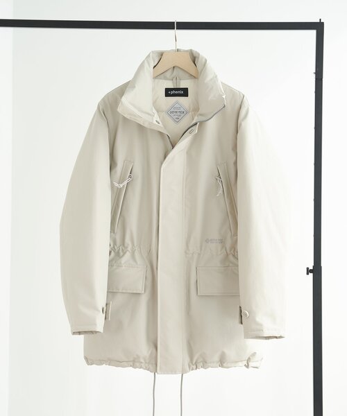 +phenix（プラスフェニックス）の「【+phenix / プラスフェニックス】別注 GORE-TEX スタンドカラー ダウンコート（ダウンジャケット/コート・メンズ・ベージュ/ホワイト/ブラック・MEDIUM/SMALL/LARGE）」の22枚目の写真