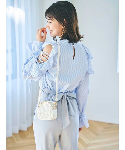 dazzlin（ダズリン）の「フリルレースアップキャンディブラウス