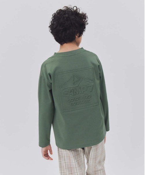 CAMP7（キャンプセブン）の「【CAMP7】エンボスロンＴ（Tシャツ/カットソー・キッズ・ベージュ/グリーン/ブラック/ブルー・130/140/160/120/150/105）」の22枚目の写真