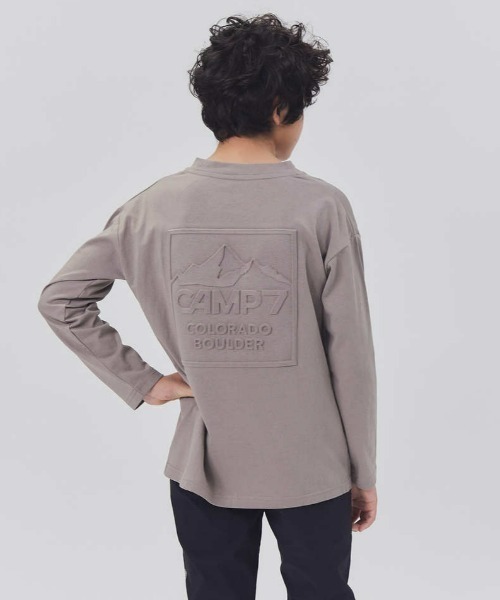 CAMP7（キャンプセブン）の「【CAMP7】エンボスロンＴ（Tシャツ/カットソー・キッズ・ベージュ/グリーン/ブラック/ブルー・130/140/160/120/150/105）」の18枚目の写真