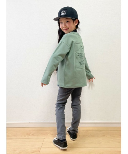 CAMP7（キャンプセブン）の「【CAMP7】エンボスロンＴ（Tシャツ/カットソー・キッズ・ベージュ/グリーン/ブラック/ブルー・130/140/160/120/150/105）」の9枚目の写真