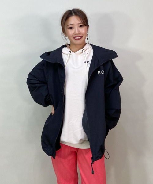 ROXY(ロキシー)の「ROXY/ロキシー ルーズシルエット/無地ワンポイントロゴナイロンジャケット RJK231622T(マウンテンパーカー・レディース・ホワイト/ブラック/グリーン・L/M)」の8枚目の写真