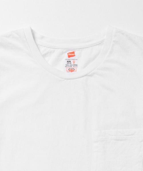 HANES(ヘインズ)の「HANES×BEAMS / 別注 ポケット Tシャツ(Tシャツ/カットソー・メンズ・ネイビー/ブラック/ホワイト・LARGE/X-SMALL/MEDIUM/SMALL)」の14枚目の写真