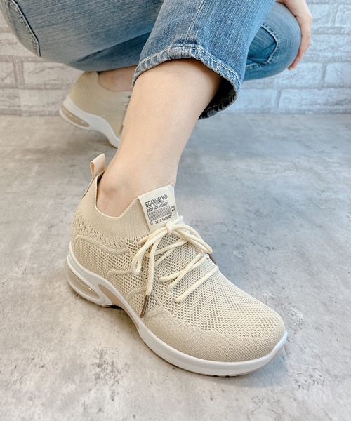 Noubel Voug Relax（ヌーベルヴォーグリラックス）の「美脚☆レースアップニットスニーカー（スニーカー・レディース・グレー/ブラック/ホワイト/ベージュ・S/3L/M/LL/L）」の15枚目の写真