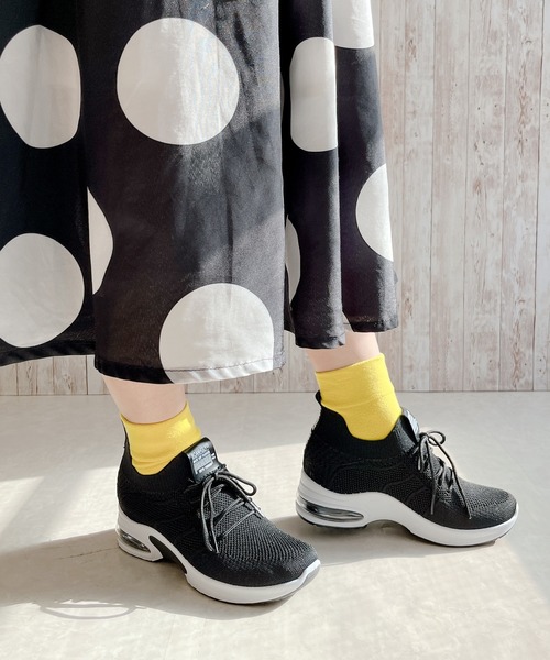 Noubel Voug Relax（ヌーベルヴォーグリラックス）の「美脚☆レースアップニットスニーカー（スニーカー・レディース・グレー/ブラック/ホワイト/ベージュ・S/3L/M/LL/L）」の18枚目の写真