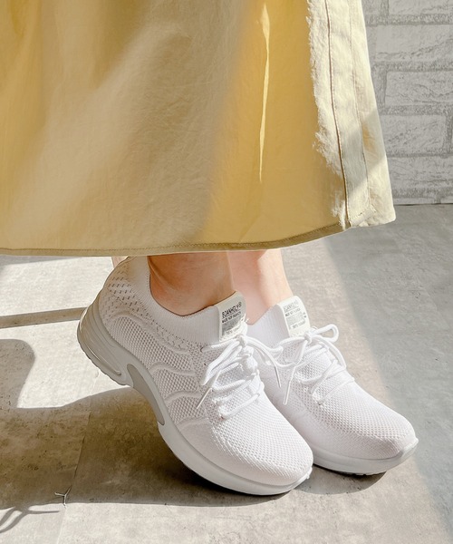 Noubel Voug Relax（ヌーベルヴォーグリラックス）の「美脚☆レースアップニットスニーカー（スニーカー・レディース・グレー/ブラック/ホワイト/ベージュ・S/3L/M/LL/L）」の22枚目の写真