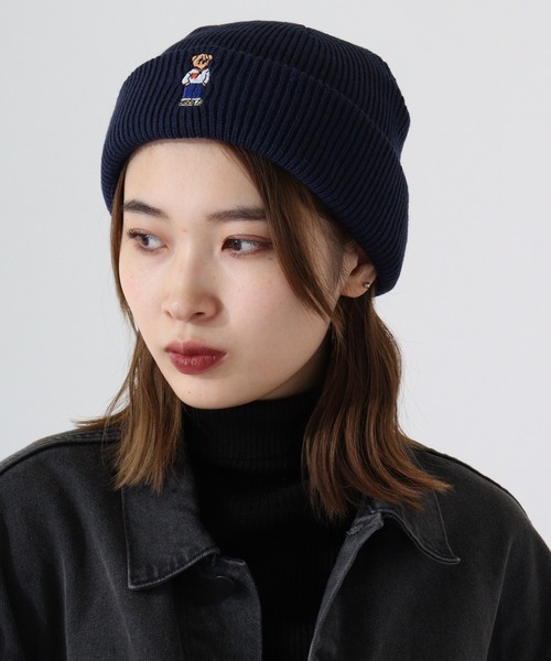 TESTIFY 防寒 クマの刺繍ニット帽 / OOTD Bear Watch（ニットキャップ