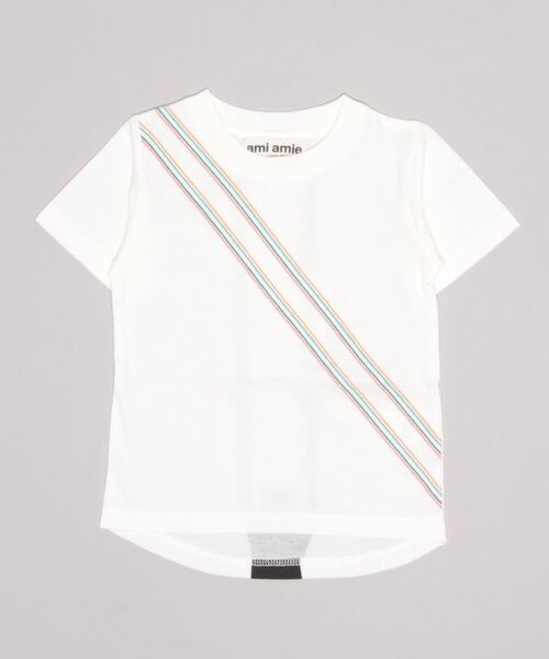 ami amie（アミアミ）の「ネコスクラッチ刺繍Ｔシャツ（Tシャツ/カットソー・キッズ・ホワイト/パープル・90cm/110cm/100cm/120cm/130cm）」の16枚目の写真