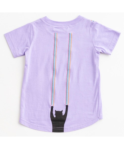 ami amie（アミアミ）の「ネコスクラッチ刺繍Ｔシャツ（Tシャツ/カットソー・キッズ・ホワイト/パープル・90cm/110cm/100cm/120cm/130cm）」の9枚目の写真