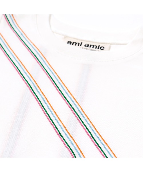 ami amie（アミアミ）の「ネコスクラッチ刺繍Ｔシャツ（Tシャツ/カットソー・キッズ・ホワイト/パープル・90cm/110cm/100cm/120cm/130cm）」の13枚目の写真