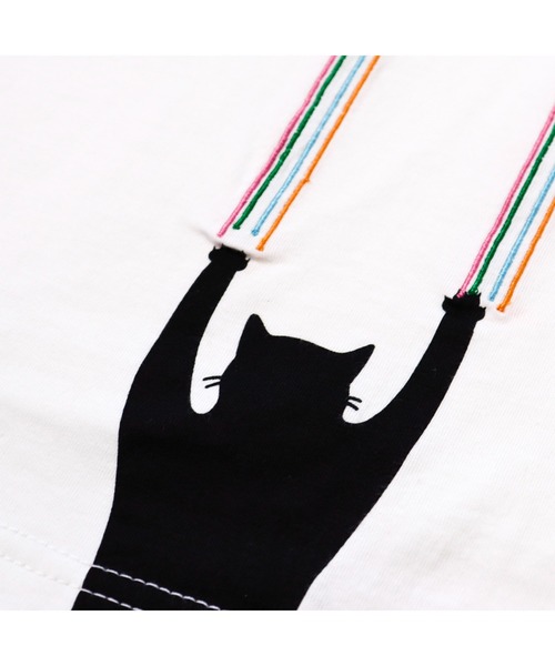 ami amie（アミアミ）の「ネコスクラッチ刺繍Ｔシャツ（Tシャツ/カットソー・キッズ・ホワイト/パープル・90cm/110cm/100cm/120cm/130cm）」の14枚目の写真