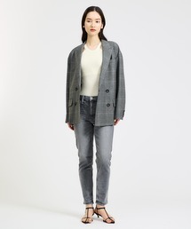 レディース 美品 Col Pierrot ESTNATION チェック ダブルジャケット F