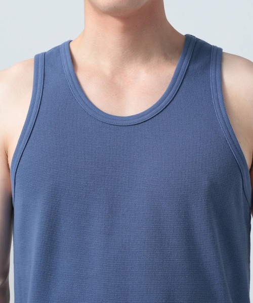 BAYFLOW（ベイフロー）の「ワッフルタンクトップ（タンクトップ・メンズ・ブルー/グレー/オフホワイト/ライトグリーン/ライトブルー・SMALL/MEDIUM/LARGE）」の7枚目の写真